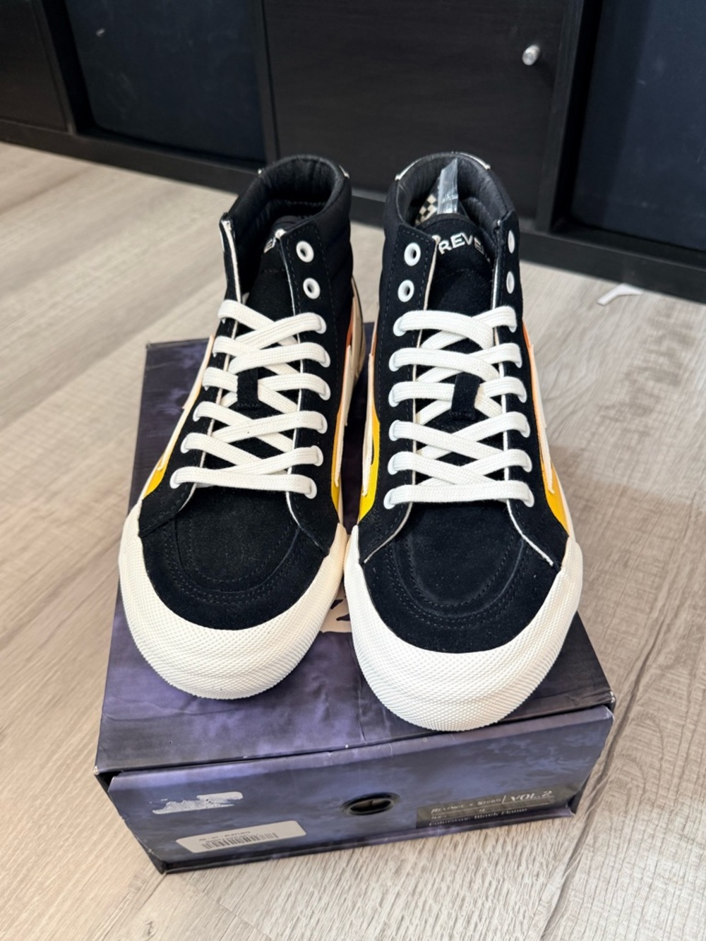 New Revenge X Storm vol 2 black flame hightop sneakers Size 9 - Picture 3 of 7